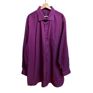 Rochester Egyptian Cotton Non-Iron Dress Shirt Iridescent Purple Sz 20 36/37